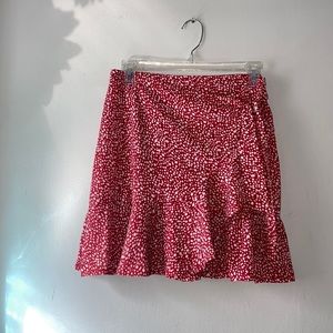 Red and White Wrap Around Skirt